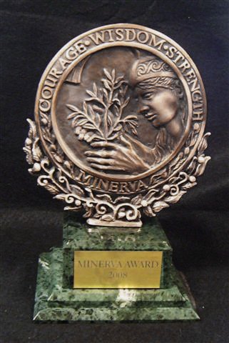 Minerva Award - Pewter with bronze antique finish on marble base